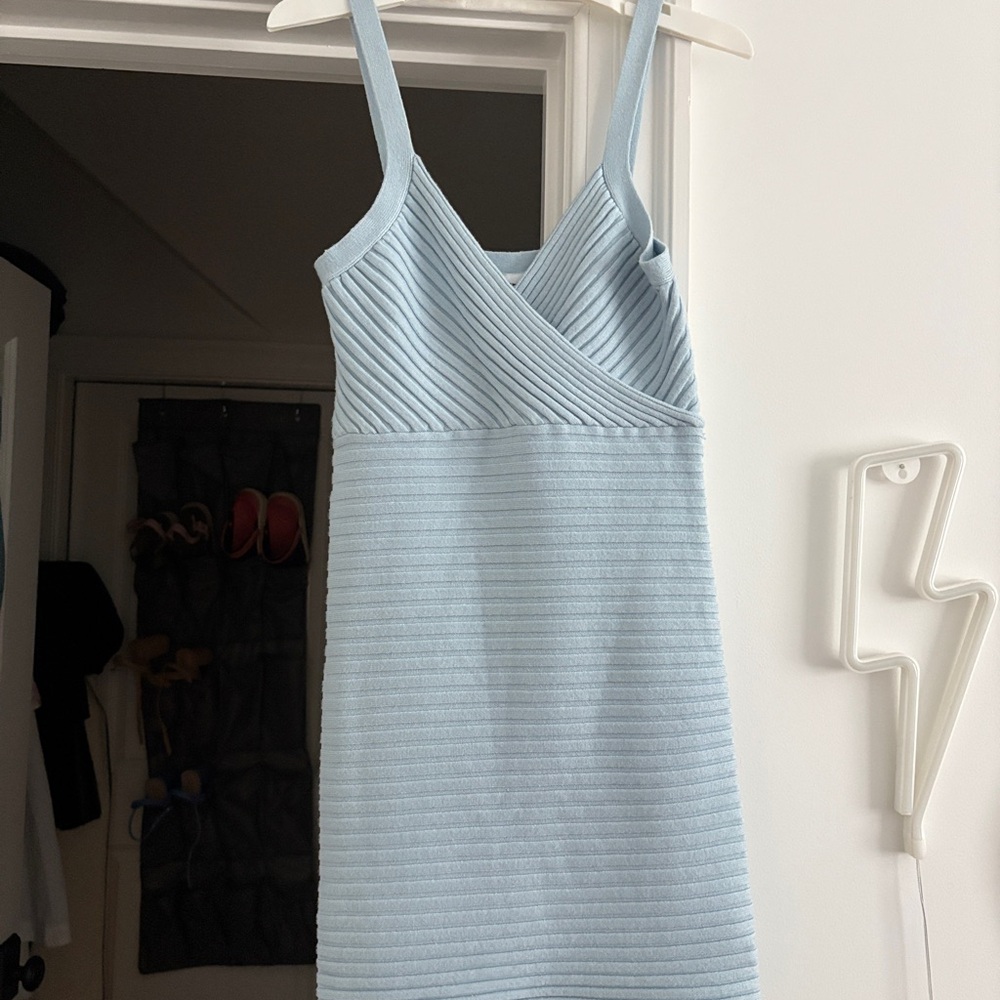 Princess Polly Sky Blue Ribbed Midi Dress